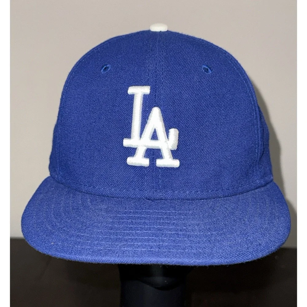 Los Angeles Dodgers Hat Size 7 1/8  Blue New Era 59Fifty Dad Cap Plain Logo MLB